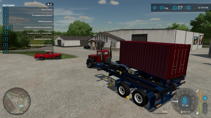 FS22 Volvo F12 En 20Ft En Dtec Chachis V1.0