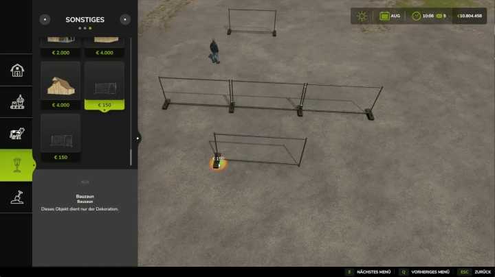 FS25 Construction Fence V1.0