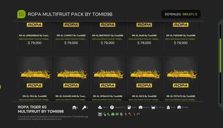 FS25 Ropa Multifruit Pack V1.0