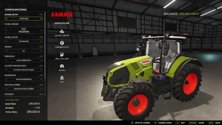 Claas Axion 800 Edit V1.0