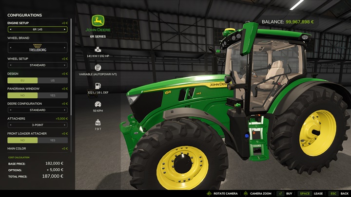 John Deere 6R Series With Color Selection V1.1